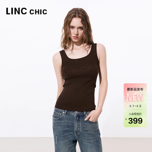 LINCCHIC金羽杰2026年春季 U领针织吊带背心女S261SW302YY 新品