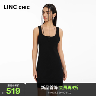 U领亮彩美背针织吊带裙女S242SD327Y LINC金羽杰2024年夏季 新品