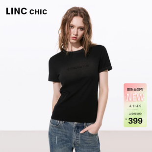 LINCCHIC金羽杰2026年夏季 简约做旧感圆领T恤女S262TS242Y 新品