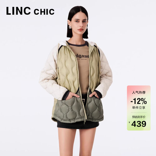 LINC松弛感连帽轻薄羽绒外套