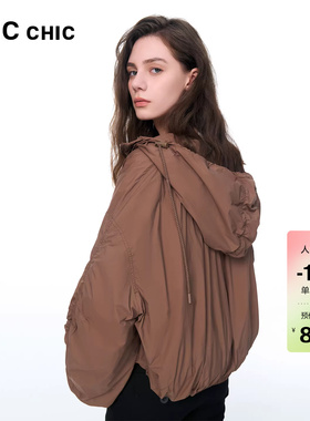 LINC金羽杰羽绒服春季新款羽绒服女连帽超轻暖短款羽绒服外套1041