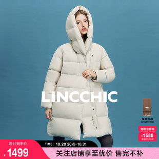 LINCCHIC金羽杰2026年冬季新款无胆轻暖加厚中长款羽绒服女6218