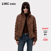 LINC金羽杰羽绒服女款 芭蕾感轻薄羽绒服女外套1306Y 短款 秋季 新款