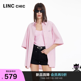 LINCCHIC金羽杰2024夏季 女S242SH189Y 宽松落肩造型感衬衫 新品