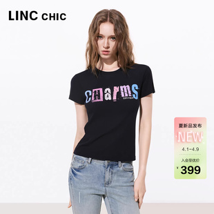 活力印花短袖 圆领T恤女S262TS292Y 新品 LINCCHIC金羽杰2026年夏季
