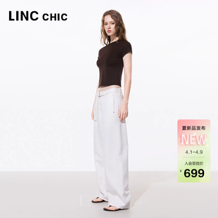 中腰弯刀牛仔裤 女S262JE019Y 新品 LINCCHIC金羽杰2026年夏季