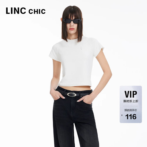 LINC修身短款甜酷感小T