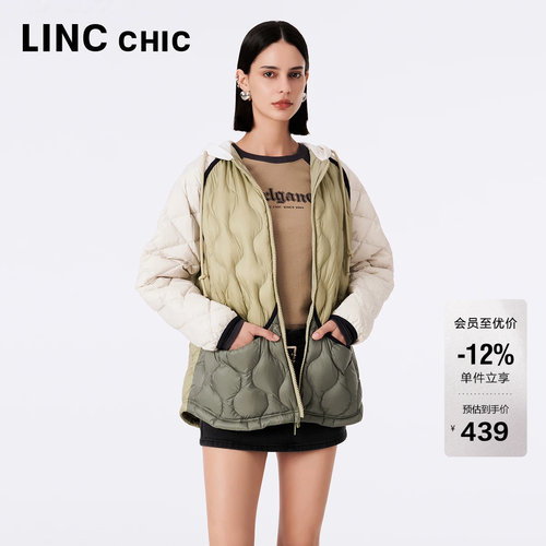 LINC松弛感连帽轻薄羽绒外套