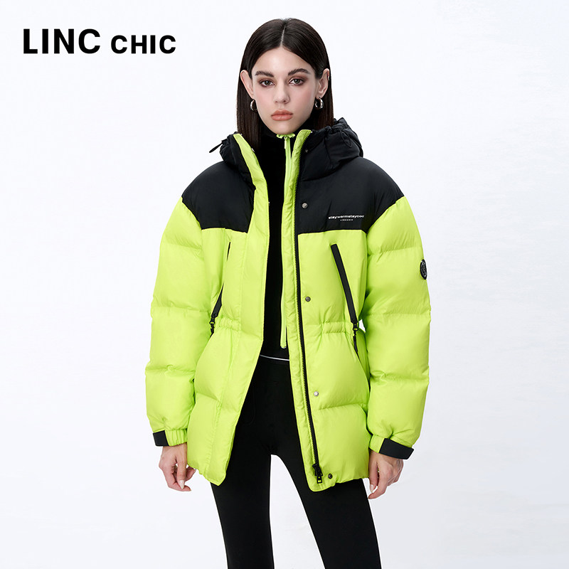 【明星同款】LINC金羽杰2024年冬季新款中长短款加厚羽绒服女1280