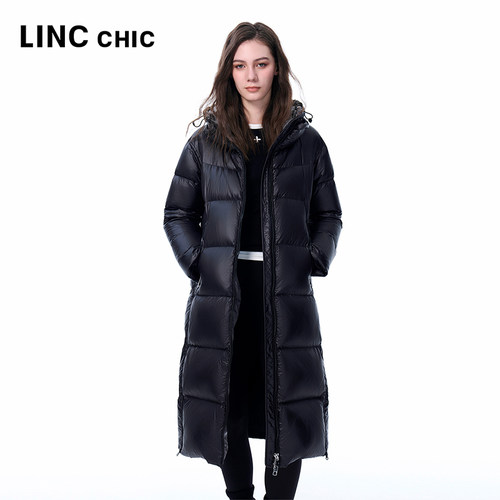 LINCCHIC金羽杰2025年冬季新款都市机能潮流长款加厚羽绒服女8173