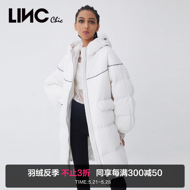 LINCCHIC金羽杰羽绒服女廓形面包服中长款羽绒服女反季Y21606264