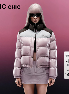 LINC金羽杰轻薄羽绒服女反季撞色短款超轻面包羽绒服女外套1061
