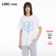 LINCCHIC金羽杰圆领短袖 T恤女廓形感印花大T恤女上衣S241TS033Y