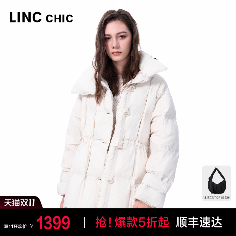 翻领大衣感短款羽绒服