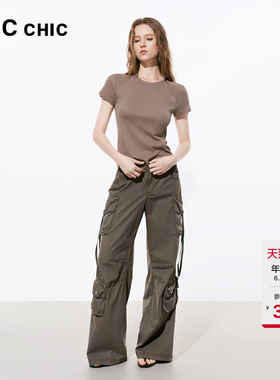 LINCCHIC金羽杰2026年夏季新品简约圆领半袖T恤女S262FK269Y