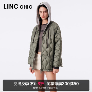 LINC金羽杰轻薄羽绒服女中长款 2179 松弛感羽绒罩衫 23年秋冬新品