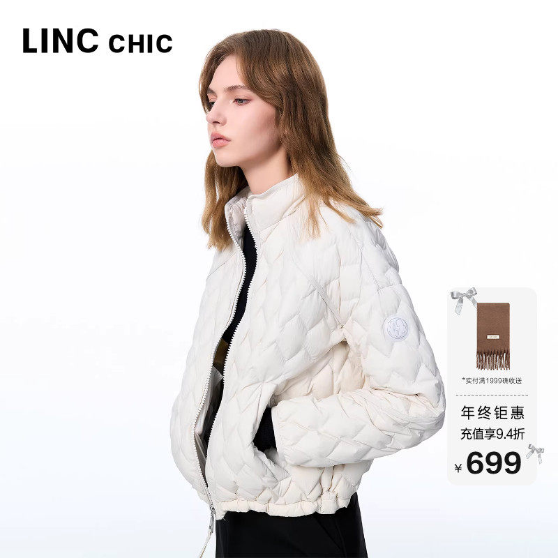 绗缝设计羽绒服轻运动风夹克外套