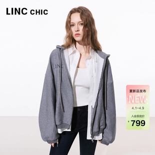 LINCCHIC金羽杰2026年春季 连帽廓形落肩卫衣外套女S261HD111Y 新品