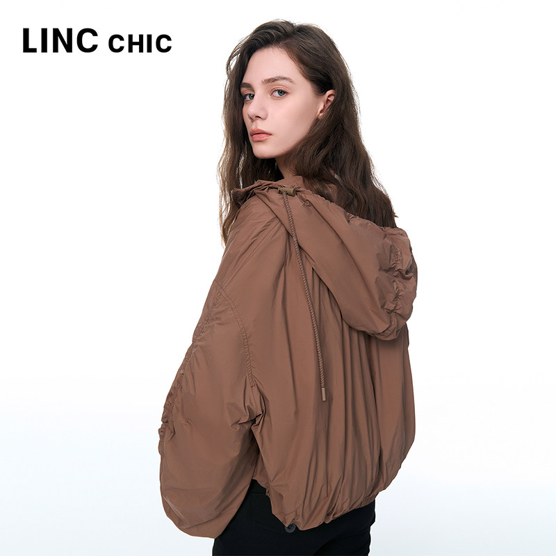 LINCCHIC金羽杰羽绒服2025年秋季新款连帽超轻暖短款羽绒服女1041