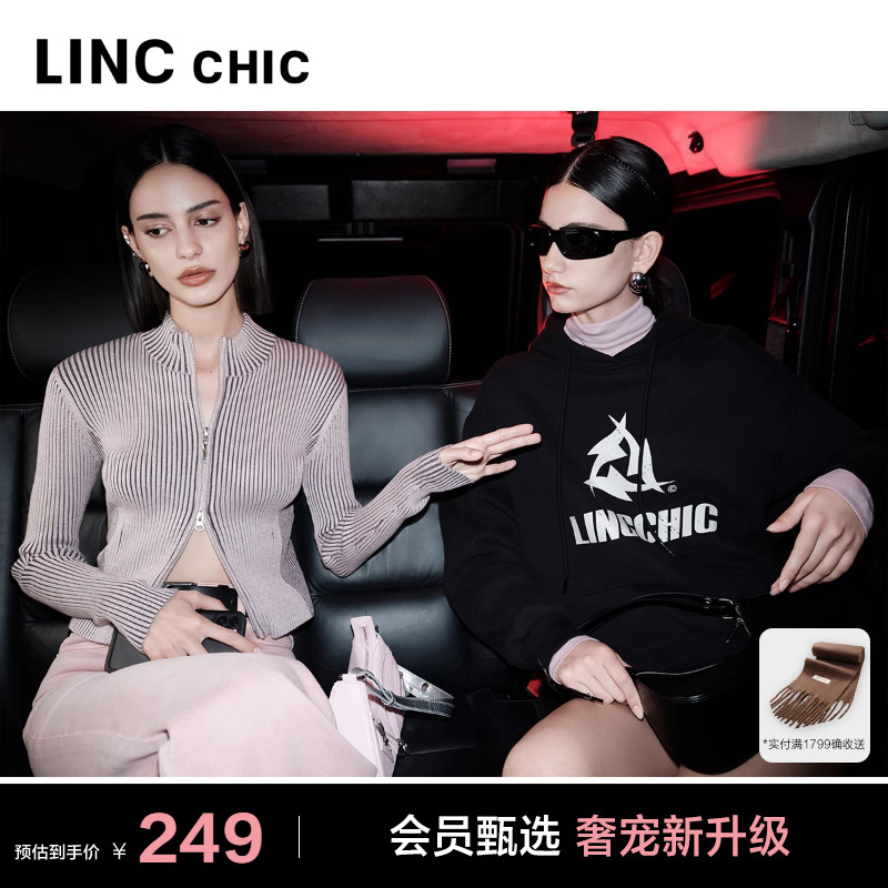 美式复古中长款连帽卫衣