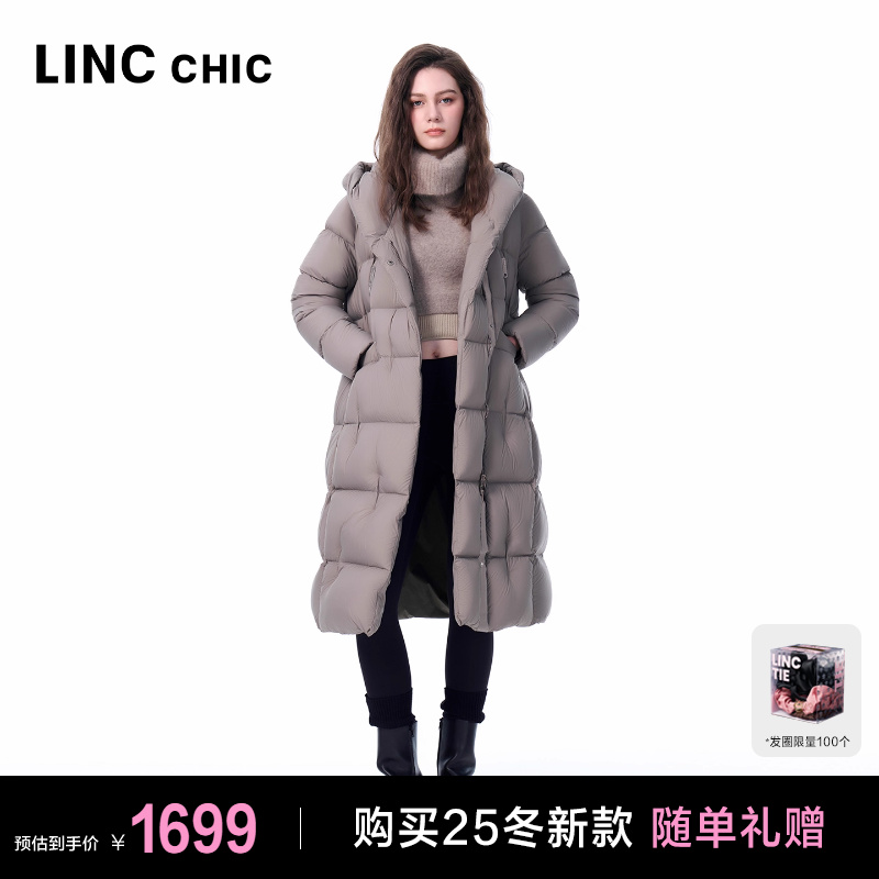 连帽围裹感加厚羽绒服