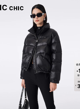 LINC金羽杰短款羽绒服女新款轻薄立领面包服反季羽绒外套女1296