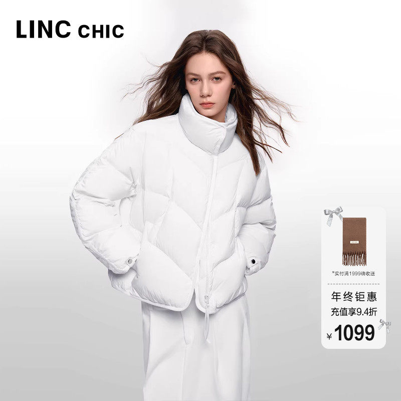 立领廓形设计感短款羽绒服