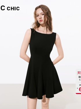 LINC金羽杰2026年夏季新品无袖美背针织小黑裙张婧仪同款KD332Y