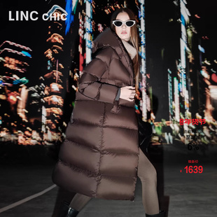 【明星同款】LINC金羽杰羽绒服女冬季新款超轻长款羽绒服女8198