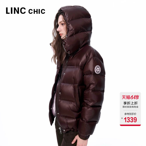 可拆卸连帽短款面包羽绒服