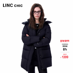 LINCCHIC金羽杰2025年冬季新款羽绒服超轻加厚中长款羽绒服女6295
