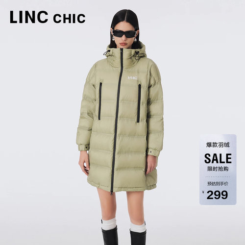 反季超值LINCCHIC金羽杰中长款轻薄羽绒服女款机能羽绒外套女6228