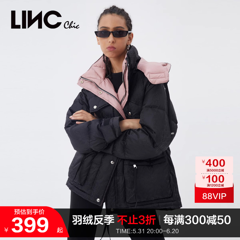 LINCCHIC金羽杰羽绒服女收腰面包服短款反季羽绒服女Y21802260