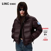 LINC金羽杰羽绒服女款 立领轻薄羽绒服女外套1067Y 短款 秋季 新款