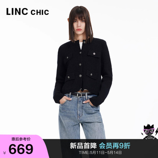 S241CR061Y 上衣女小香风毛衣开衫 新品 LINCCHIC金羽杰2024年春季