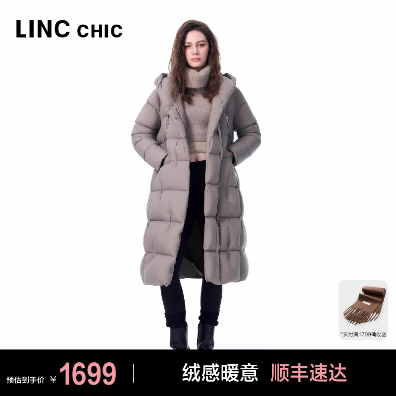 连帽围裹感加厚羽绒服