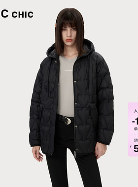 LINCCHIC金羽杰羽绒服女款冬季新款连帽罩衫轻薄羽绒服外套女2054