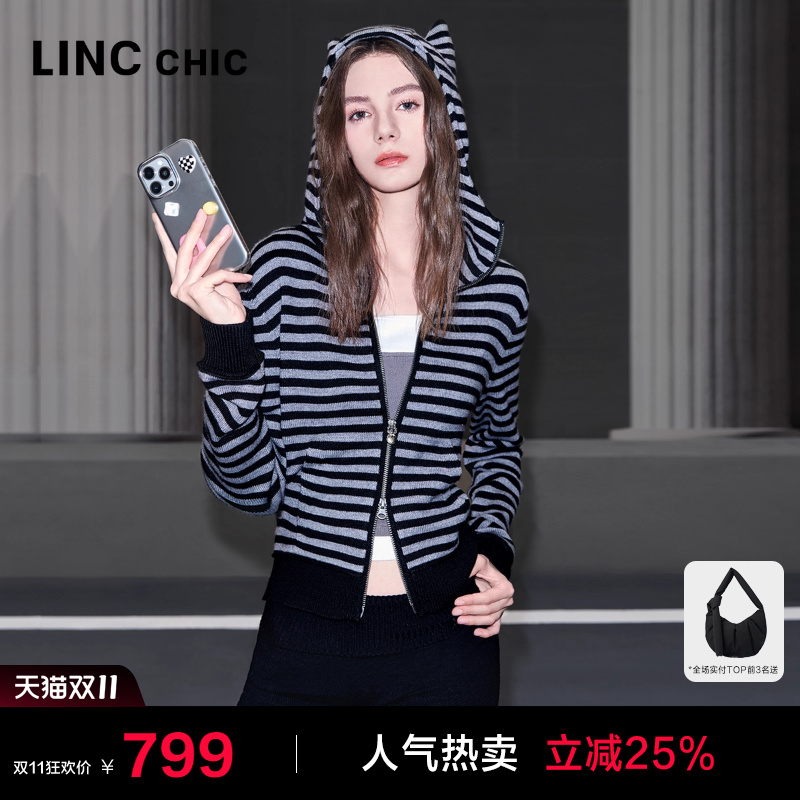 绵羊毛连帽针织可爱时尚开衫