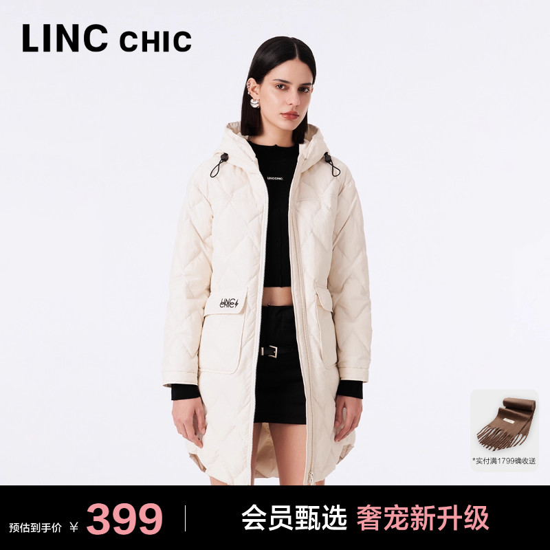 简约质感衬衫式轻薄中长款羽绒服