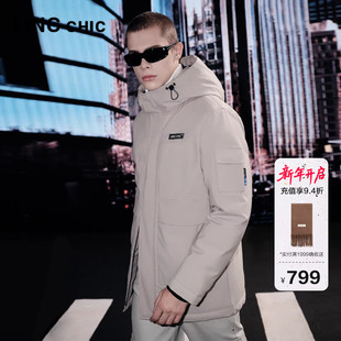 LINCCHIC金羽杰短款 机能连帽三防夹克羽绒外套2240 羽绒服男新款