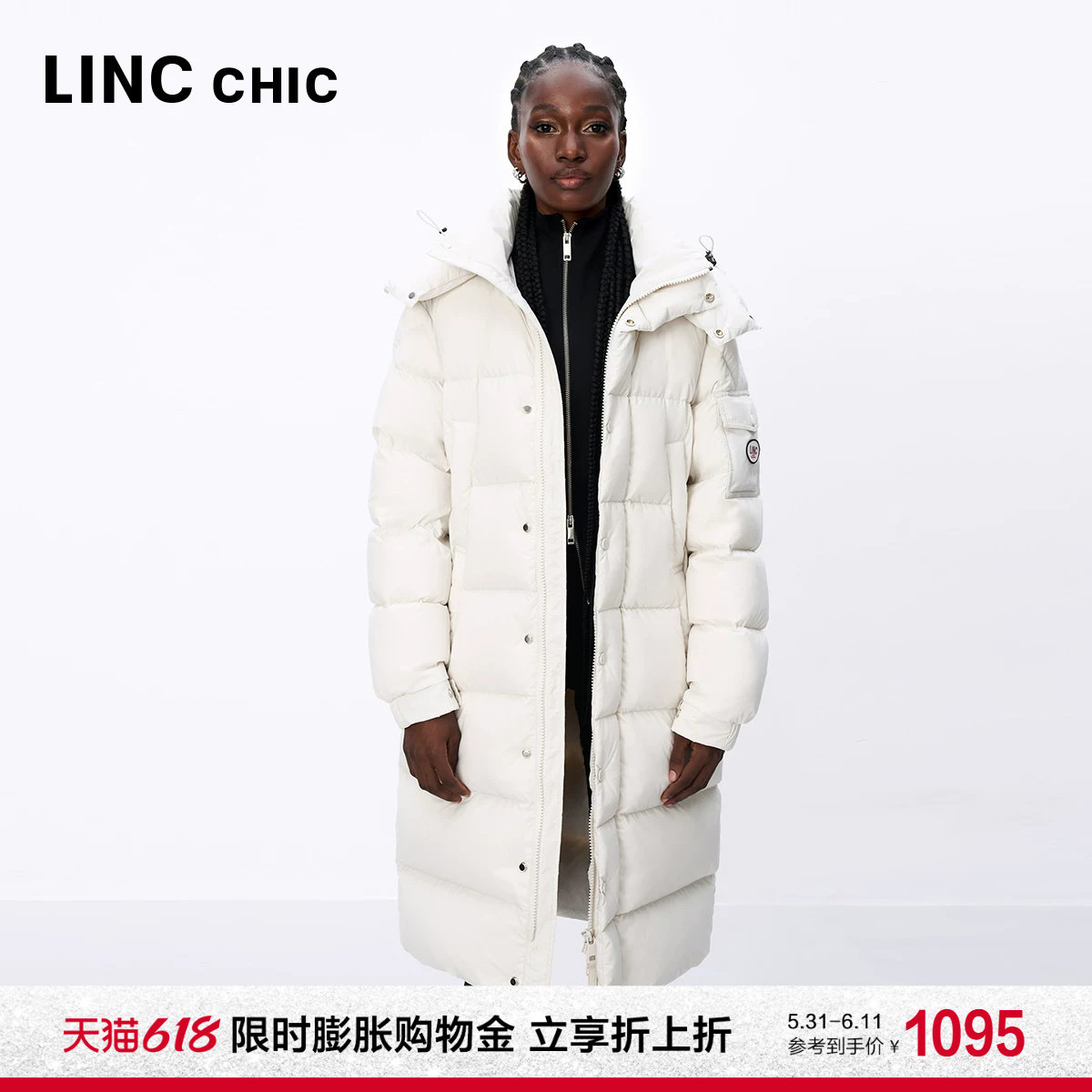 【设计师联名】LINC金羽杰羽绒服女款冬季新款加厚长款面包羽绒服