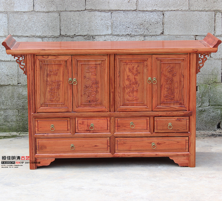 明清仿古中式风南榆木六斗家具