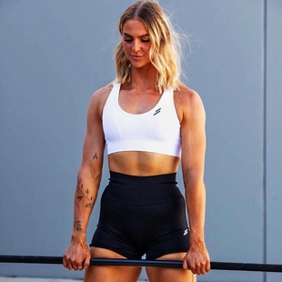 DYE白色文胸多巴胺高腰提臀跑步瑜伽健身短裤高强度防震运动内衣