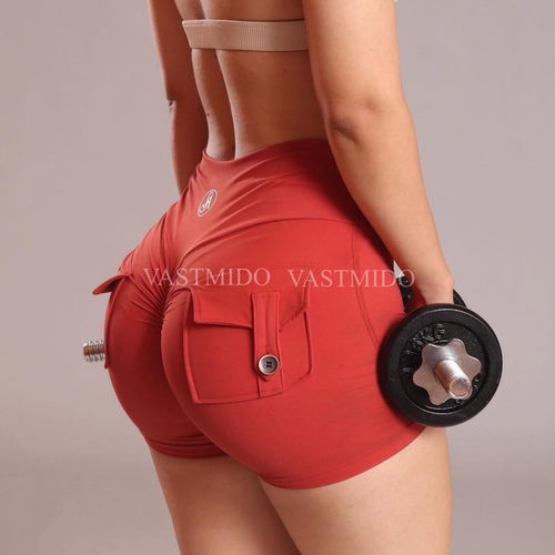 ATB五花肉工装蜜桃运动短裤女提臀健身裤跑步训练瑜伽紧身三分裤