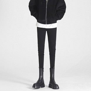 纯黑色牛仔裤 休闲小脚裤 子高弹力潮流修身 男士 长裤 经典 铅笔裤 新款