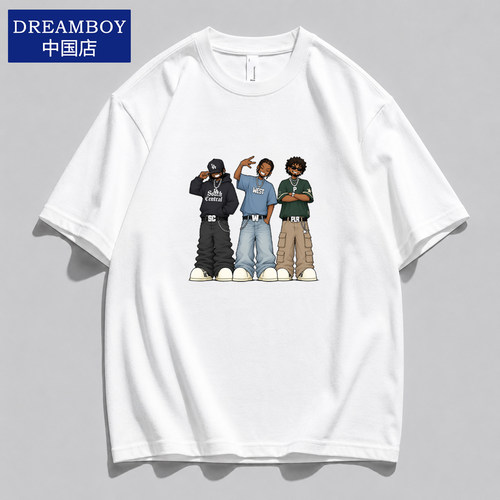 DREAMBOY重磅纯棉卡通T恤男