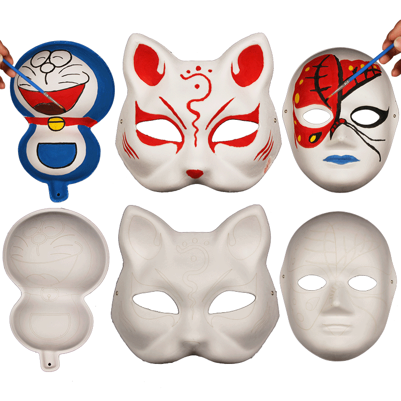 手工制作diy面具儿童涂鸦京剧