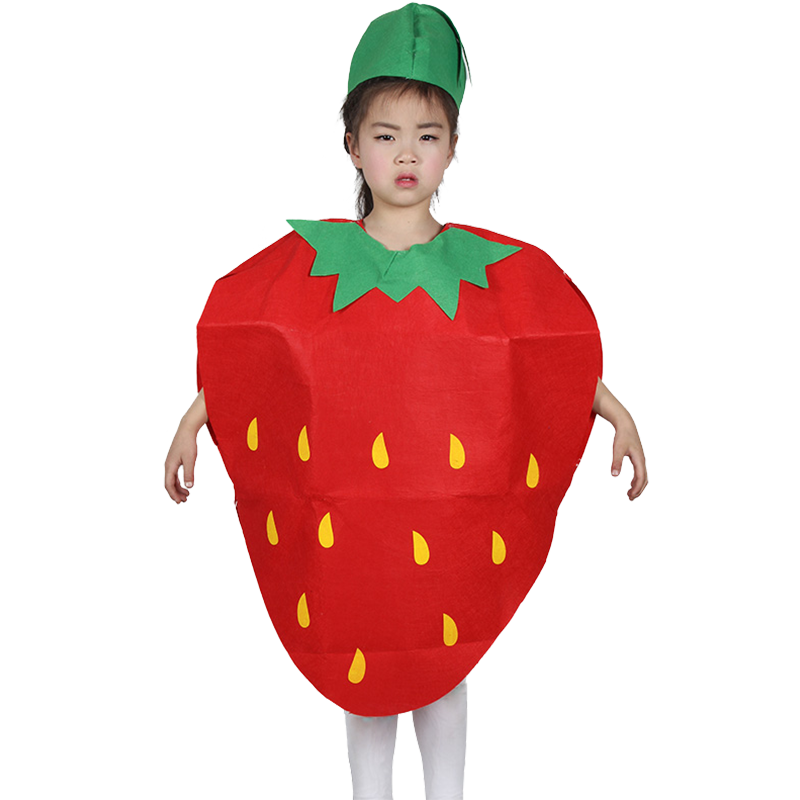 儿童水果衣服草莓六一节菠萝蔬菜造型演出服幼儿园表演时装秀服装