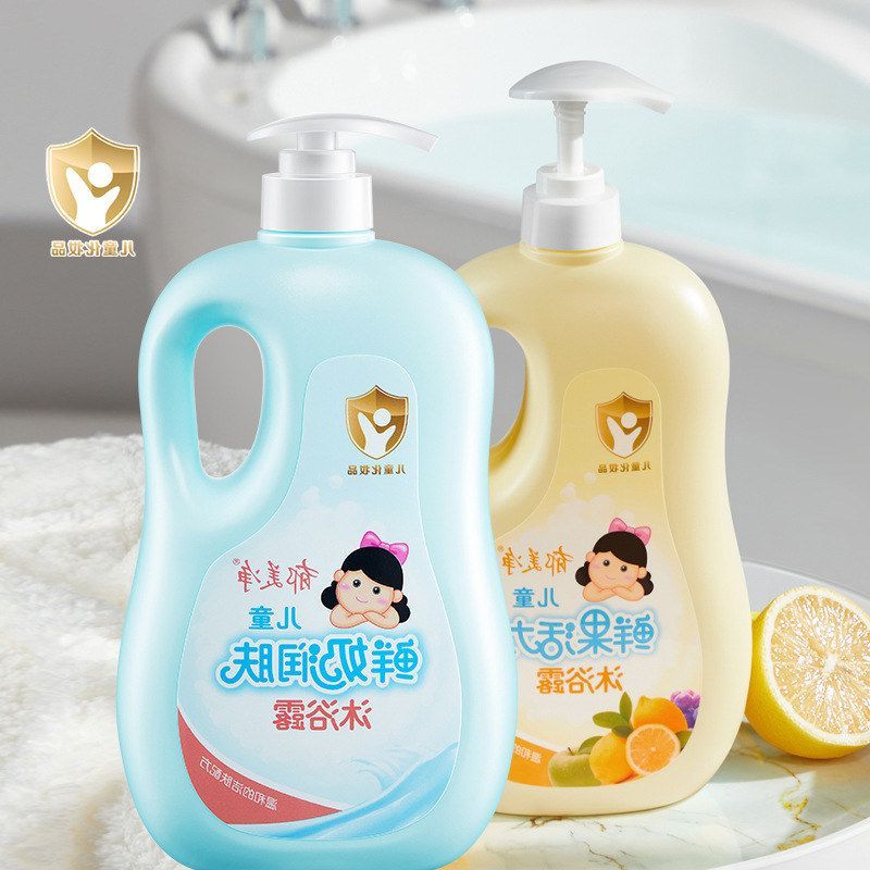 儿童鲜果润肤郁美净沐浴露鲜奶