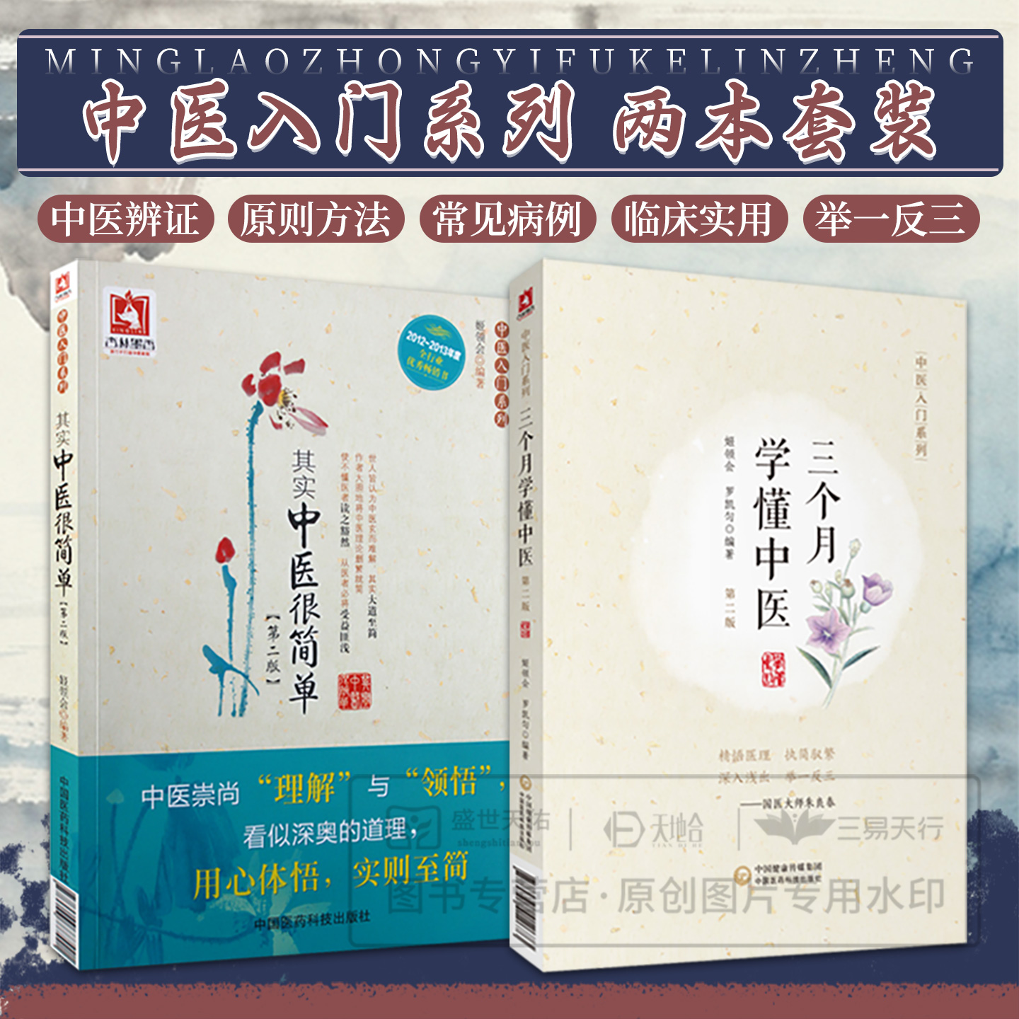 三个月学懂中医 中医入门系列+其实中医很简单 2本套装 中医科普一个月学中医辨证中医之理 姬领会 罗凯匀编著 三个月学会中医